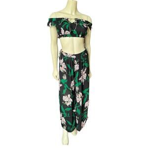 $425 Morgan Lane Two Piece Cover Up Swim Vacation Floral Set Small S